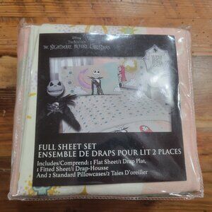 Disney Nightmare Before Christmas 4 Piece Full Sheet Set Tim Burton New Sealed